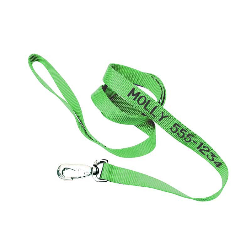 Nylon Leash - with personalized Embroidery, - Lucky Pet